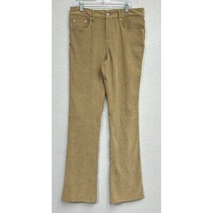 Vtg Z Cavaricci Pants Tan Faux Suede Feel bootcut Leg Dress Pants Retro 31x32
